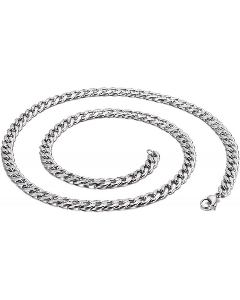 Cuban Chain Necklace 316L Stainless Steel Curb Link Chain for Women Men 3/4/5/6/7/10mm Width,18/20/22/24/26/28 inch Length 26...