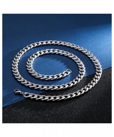 Cuban Chain Necklace 316L Stainless Steel Curb Link Chain for Women Men 3/4/5/6/7/10mm Width,18/20/22/24/26/28 inch Length 26...