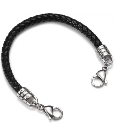 Medical Alert ID Bracelet Replacement Chain, Interchangeable Leather Rope Medical ID Bracelets Band Black 5.5 Inches $9.59 Br...