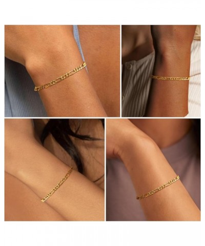 Gold Bracelets for Women Trendy, 14K Real Gold Plated Jewelry Waterproof, 7"+2" Adjustable Link Chain Bracelet, Dainty Gold P...