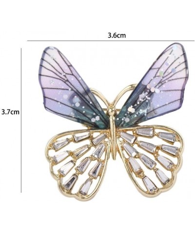 3Pcs Butterfly Crystal Brooch Pins Transparent Wings Butterfly Sweater Coat Collar Pin Weddings Office Party Scarf Pin Jewelr...