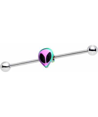 Steel Rainbow Radical Alien Helix Earring Industrial Barbell Piercing 14 Gauge 38mm $9.53 Body Jewelry