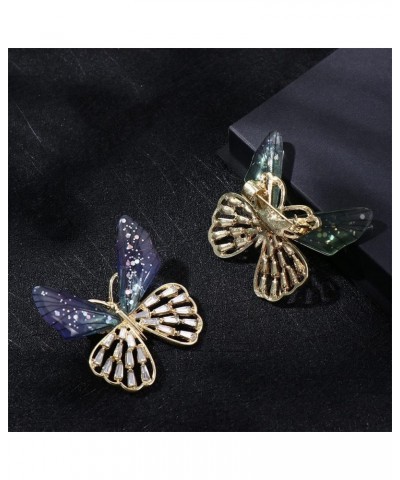 3Pcs Butterfly Crystal Brooch Pins Transparent Wings Butterfly Sweater Coat Collar Pin Weddings Office Party Scarf Pin Jewelr...