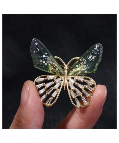 3Pcs Butterfly Crystal Brooch Pins Transparent Wings Butterfly Sweater Coat Collar Pin Weddings Office Party Scarf Pin Jewelr...