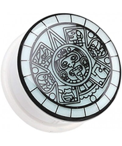 Glow in the Dark Mayan Calendar Single Flared Ear Gauge Plug 7/16" (11mm) $10.61 Body Jewelry