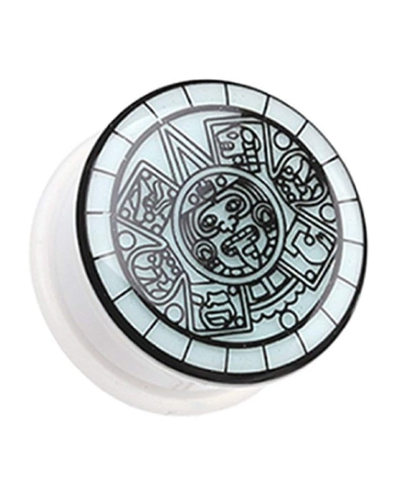 Glow in the Dark Mayan Calendar Single Flared Ear Gauge Plug 7/16" (11mm) $10.61 Body Jewelry