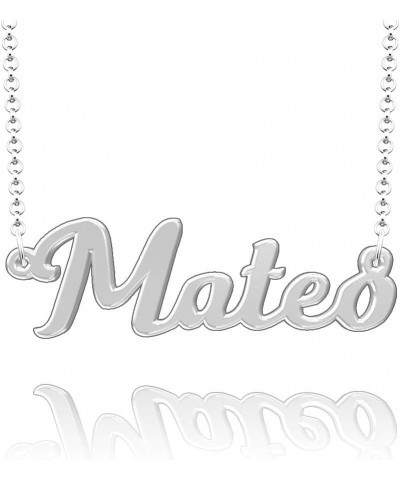 Personalized Last Name Necklace Custom Sterling Silver Mateo Plate Customized Gift for Family Mateo-Silver $14.27 Necklaces