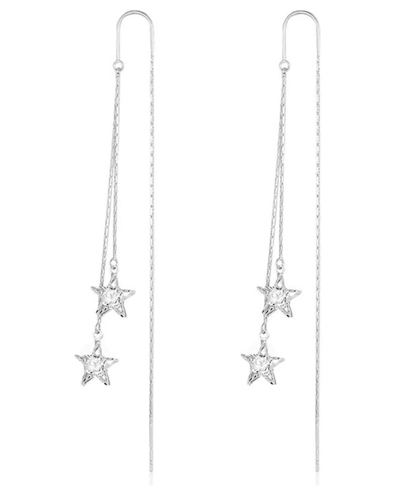 Meteor Star Pendant Earrings for Women Girls Jewelry Gold Silver Lucky Star Dangle Earrings Long Star Tassel Drop Earrings Ta...