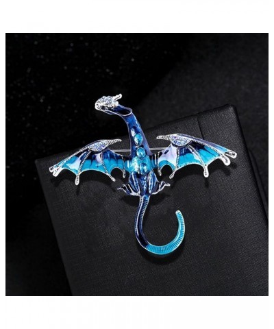 Enamel Dragon Brooch Vintage Punk Dragon Animal Brooch Domineering Flying Dragon Brooch Personality Clothing Hat Bag Accessor...