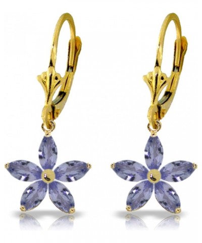 2.8 Carat 14k Solid Gold Leverback Earrings Natural Tanzanite $194.00 Earrings