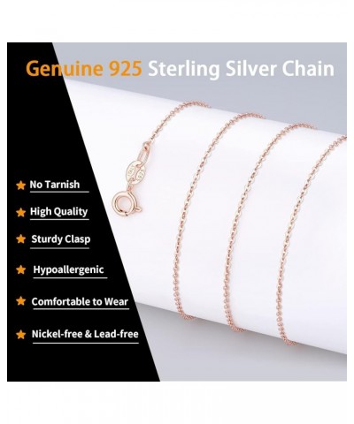 Solid 18k Gold Over 925 Sterling Silver Chain Necklace for Women Girls, 1.3mm Round Cable Chain Necklace Thin & Dainty & Stur...