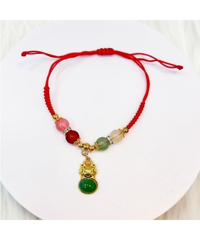 2024 Chinese Zodiac Dragon Bracelet New Year Auspicious Lucky Dragon Bead Red Woven Rope Adjustable Bracelet for Women Men Ne...