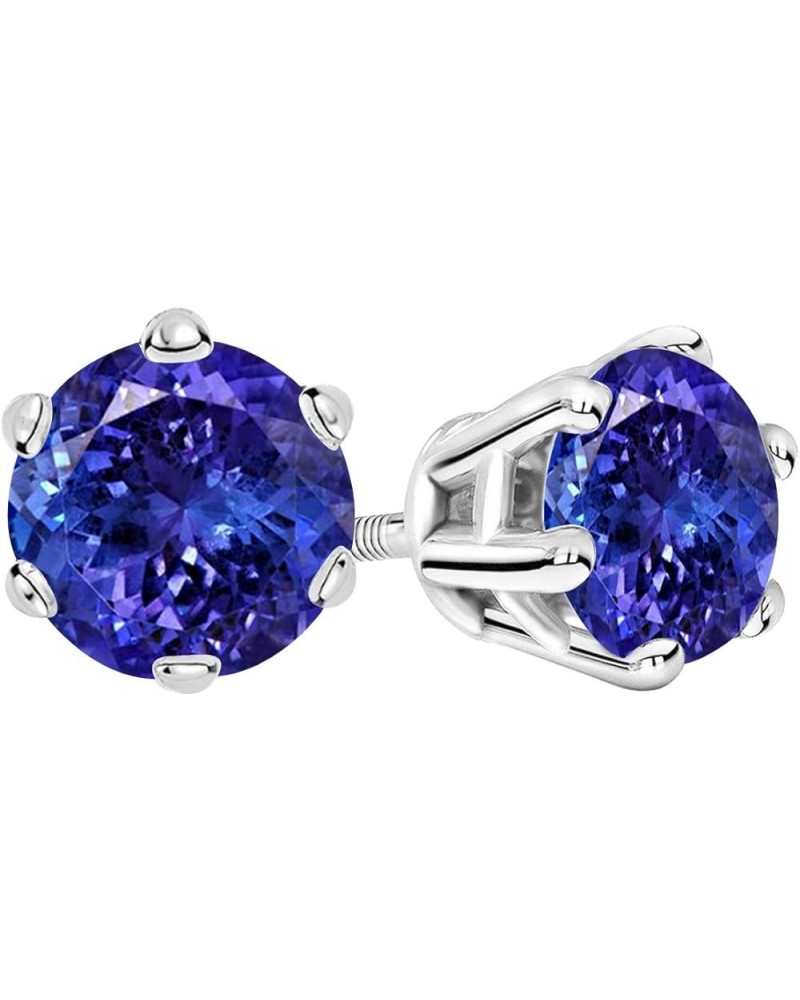 1/2-10 Carat Total Weight Tanzanite Stud Earrings 6 Prong Screw Back White Gold 0.75 carats $664.57 Earrings