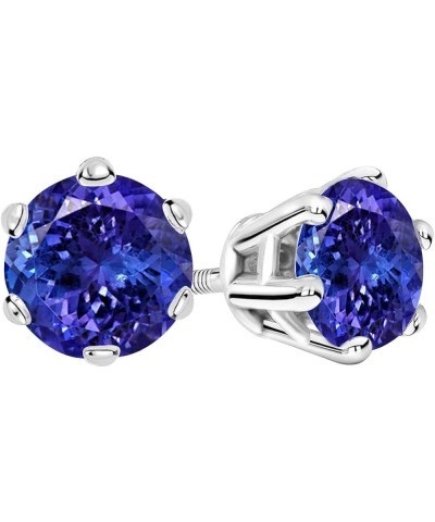 1/2-10 Carat Total Weight Tanzanite Stud Earrings 6 Prong Screw Back White Gold 0.75 carats $664.57 Earrings