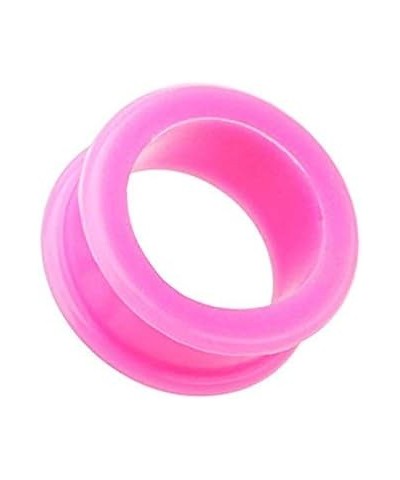 Flexible Silicone Double Flared Ear Gauge Tunnel Plug 9/16" (14mm), Pink $9.35 Body Jewelry