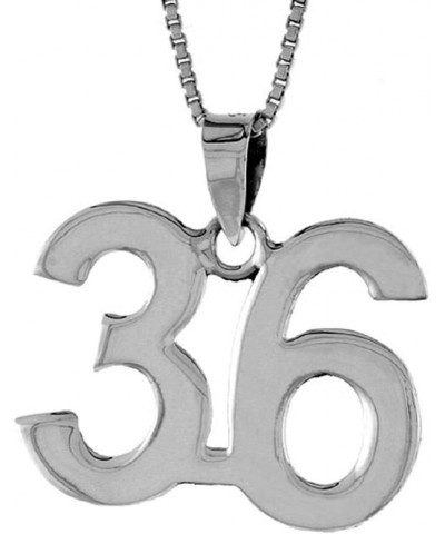 Sterling Silver Number 36 Necklace for Jersey Numbers & Recovery High Polish 3/4 inch, 2mm Curb Chain 30-inch-Necklace $18.77...