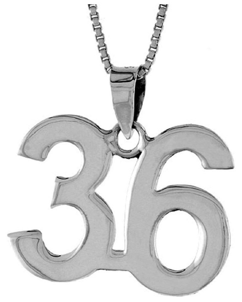 Sterling Silver Number 36 Necklace for Jersey Numbers & Recovery High Polish 3/4 inch, 2mm Curb Chain 30-inch-Necklace $18.77...