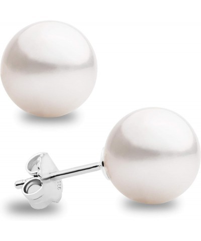 Women Pearl Earrings Freshwater Cultured Round White Pearls by Secret & You | Available in 6 sizes, from 6-6.5 mm to 11-11.5 ...