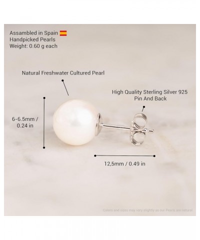 Women Pearl Earrings Freshwater Cultured Round White Pearls by Secret & You | Available in 6 sizes, from 6-6.5 mm to 11-11.5 ...