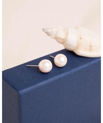 Women Pearl Earrings Freshwater Cultured Round White Pearls by Secret & You | Available in 6 sizes, from 6-6.5 mm to 11-11.5 ...