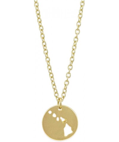 State Necklace 14K Gold-Dipped Pendant on Adjustable 16”-18” Chain Hawaii $10.57 Necklaces