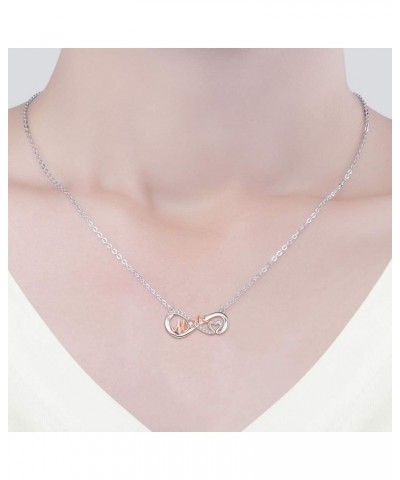 Mom Mothers Day Necklace Sterling Silver Heart Infinity Swan Letter Pendant Rose Gold Crystal Diamond Dainty Charm Mama Mothe...