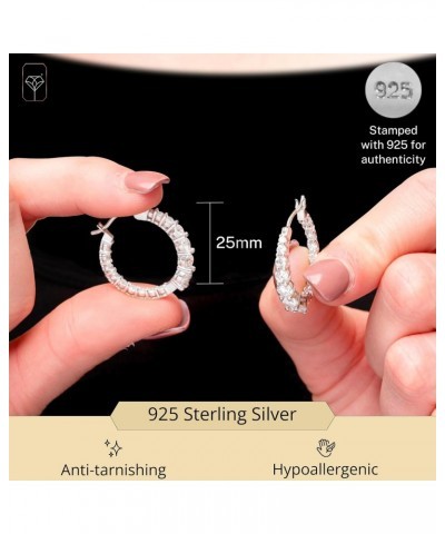 Sterling Silver Inside/Out Journey Hoop Earrings with Genuine Zirconia (1 inch, 4.0 carat t.w.) $47.50 Earrings