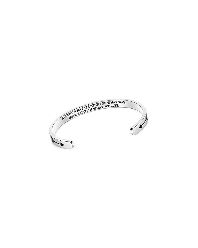 Inspirational Cuff Bracelet Bangle Keep Going Motivational Mantra Quote Stainless Steel Engraved Best Friend Sister Gift for ...