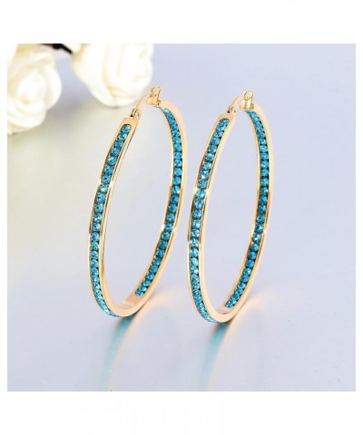 Mult-colors Crystal Stainless Steel Hoop Earring for Women Hypoallergenic Jewelry for Sensitive Ears Large Big Hoop Earrings ...