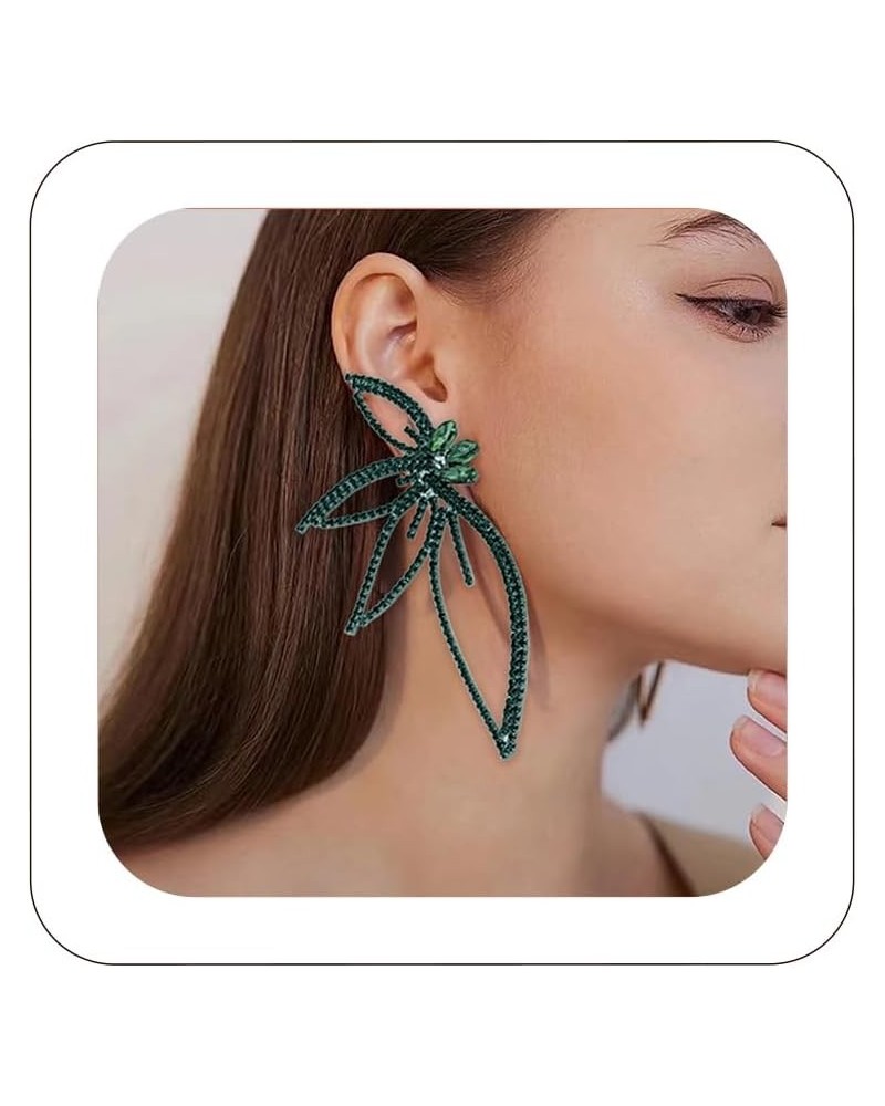 Sparkly Full Rhinestones Studs Earrings Statement Huge Butterfly Earrings Exaggerated Big Large Wing Earrings for Women Girls...