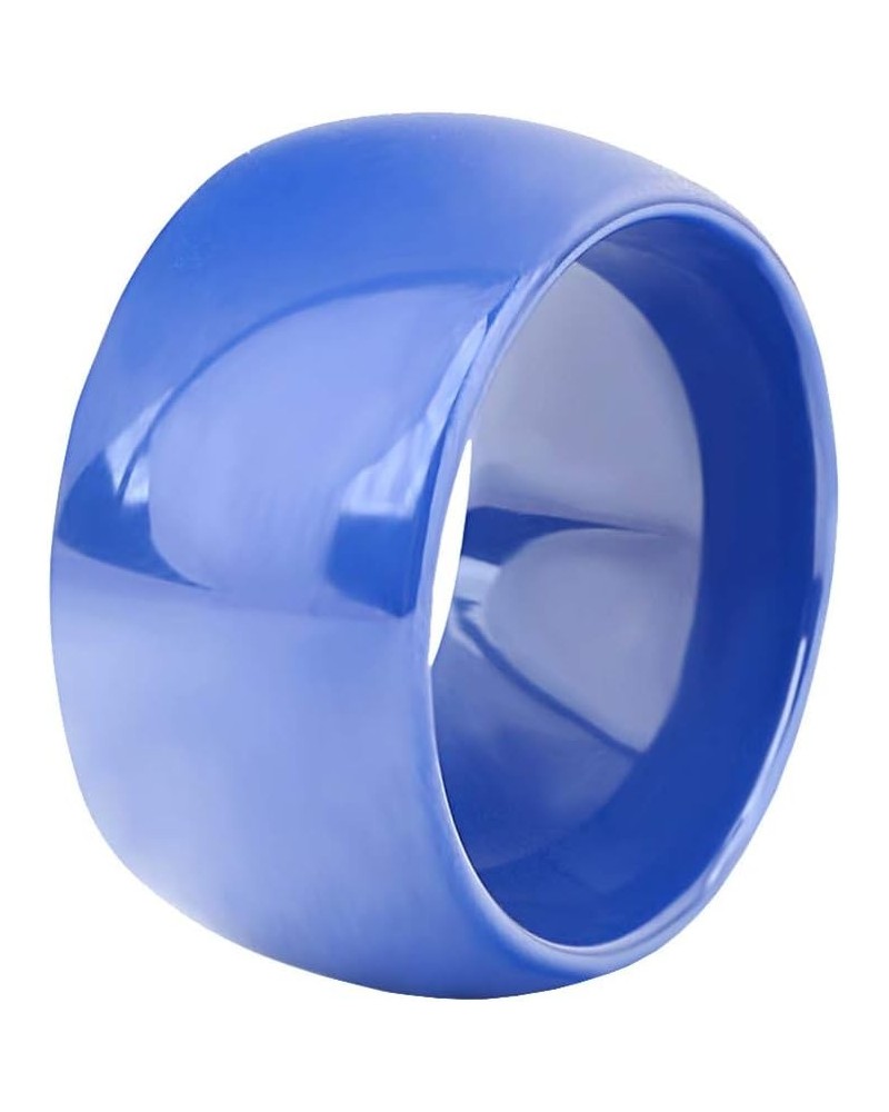 Women's Ceramic Jewelry High Polished Classic Design Engagement Wedding Band Ring Blue-11MM $8.11 Rings