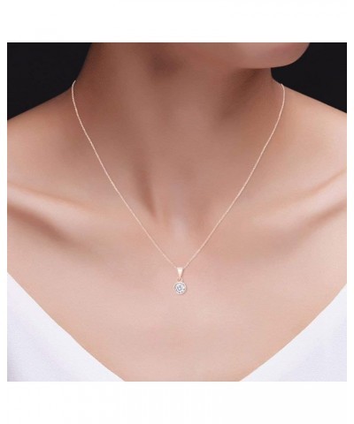 1/6-1/3 CT TW Lab Grown Diamond Pendant Necklace For Women-Sparkling GH Color VS-SI Clarity 14k Gold Plated 925 Sterling Silv...