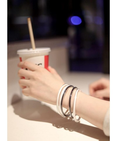 Glitter Jelly Bangles Bracelets Set for Women Glitter Filled Jelly Silicone Bracelets for Girls Black $8.50 Bracelets