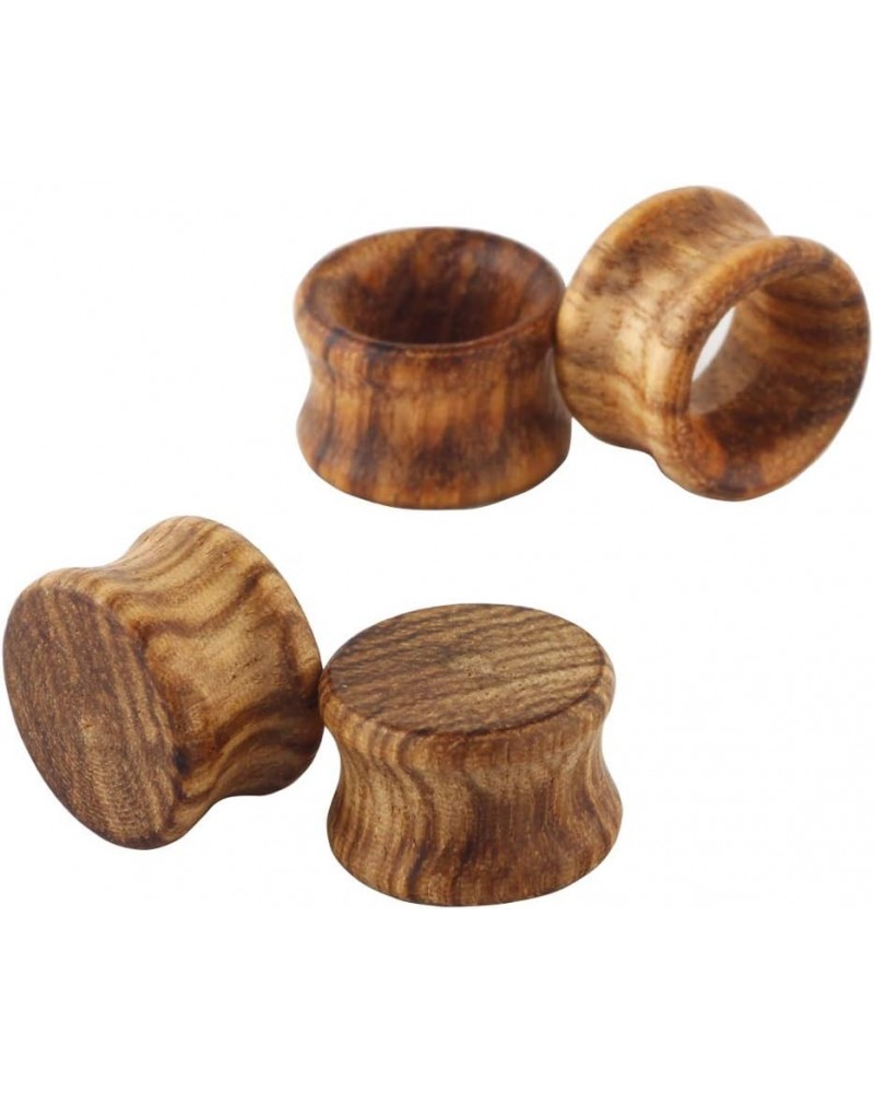 Pair Vintage Brown Natural Wood Double Flared Ear Tunnels Expander Plugs Stretcher 12mm-1/2'' $6.88 Body Jewelry