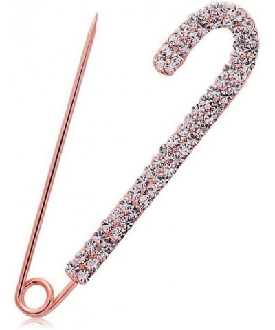 Women Crystal Big Safety Pin Jewelry Brooch Knit Scarf Lapel or Collar Brooch Pin Rose Gold $4.25 Brooches & Pins