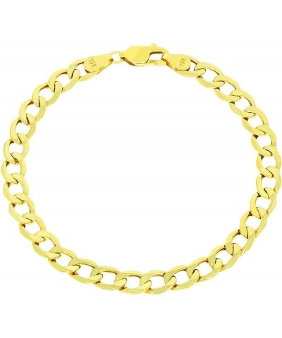 10k Yellow Gold 6.5mm Cuban Curb Link Chain Bracelet, Mens Womens Jewelry 7" 7.5" 8" 8.5" 9 Yellow 8 $135.24 Bracelets