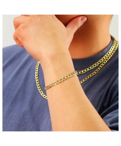 10k Yellow Gold 6.5mm Cuban Curb Link Chain Bracelet, Mens Womens Jewelry 7" 7.5" 8" 8.5" 9 Yellow 8 $135.24 Bracelets