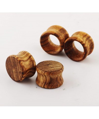 Pair Vintage Brown Natural Wood Double Flared Ear Tunnels Expander Plugs Stretcher 12mm-1/2'' $6.88 Body Jewelry