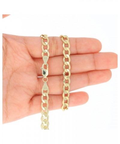 10k Yellow Gold 6.5mm Cuban Curb Link Chain Bracelet, Mens Womens Jewelry 7" 7.5" 8" 8.5" 9 Yellow 8 $135.24 Bracelets