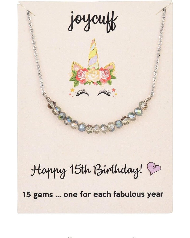 Birthday Gifts for Girls Necklaces Crystal Gem Beads for 7th 8th 9th 10th 11th 12th 13th 14th 15th 16th 21st 25th Sweet Girl ...