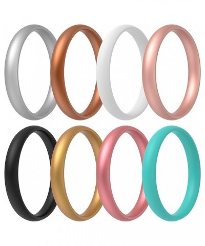 Women Silicone Wedding Bands, Breathable Leaf Cross Pattern Wedding Rings - 55mm Wide Z - Black, White, Turquoise, Copper, Ro...