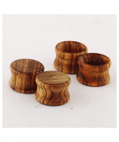 Pair Vintage Brown Natural Wood Double Flared Ear Tunnels Expander Plugs Stretcher 12mm-1/2'' $6.88 Body Jewelry