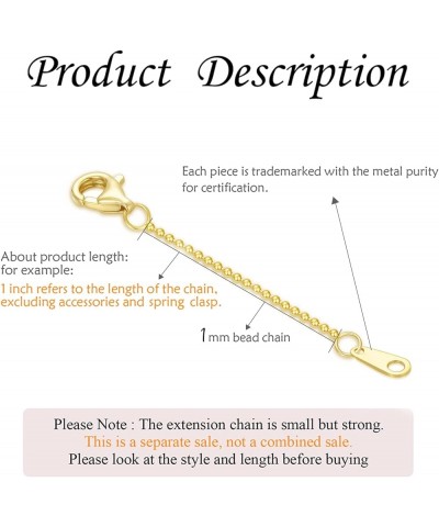 14k Gold 0.5"/1"/1.5"/2"/3" Necklace Bracelet Extender Chain, Necklace Extender Gold 14k, Durable Removable Gold Chain Extend...