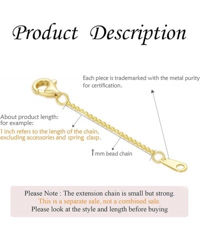 14k Gold 0.5"/1"/1.5"/2"/3" Necklace Bracelet Extender Chain, Necklace Extender Gold 14k, Durable Removable Gold Chain Extend...