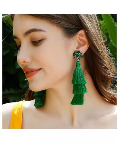 Tassel Dangle Earrings,Mardigras Tassel earrings, St Patricks Day Earrings,Thanksgiving Christmas Earrings,Costumes Decoratio...