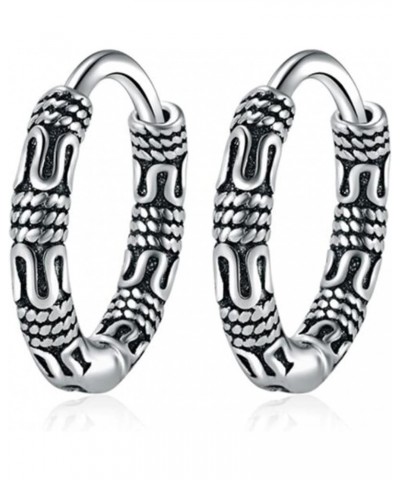 Dollandd Vintage Hoop Earrings Round Small Hoop Earring Antique Lightweight Balinese Earring for Men Women $3.28 Earrings