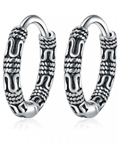 Dollandd Vintage Hoop Earrings Round Small Hoop Earring Antique Lightweight Balinese Earring for Men Women $3.28 Earrings