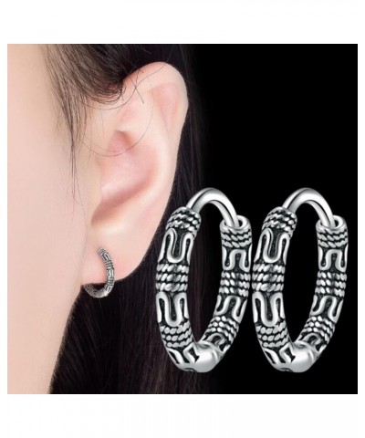 Dollandd Vintage Hoop Earrings Round Small Hoop Earring Antique Lightweight Balinese Earring for Men Women $3.28 Earrings