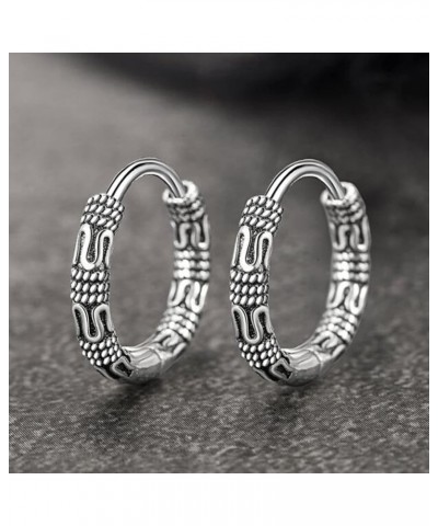 Dollandd Vintage Hoop Earrings Round Small Hoop Earring Antique Lightweight Balinese Earring for Men Women $3.28 Earrings