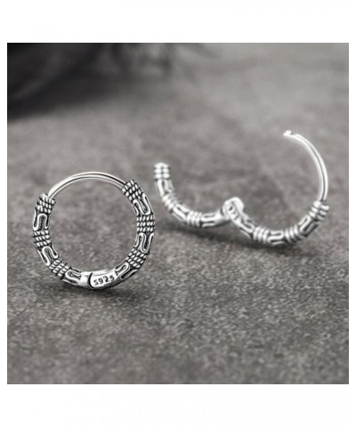 Dollandd Vintage Hoop Earrings Round Small Hoop Earring Antique Lightweight Balinese Earring for Men Women $3.28 Earrings